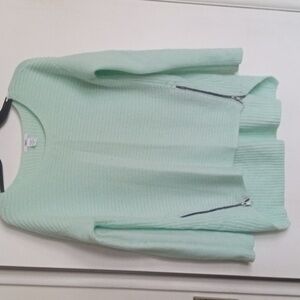 Bar III Women Mint Green Sweater with Zipper Accents Size M